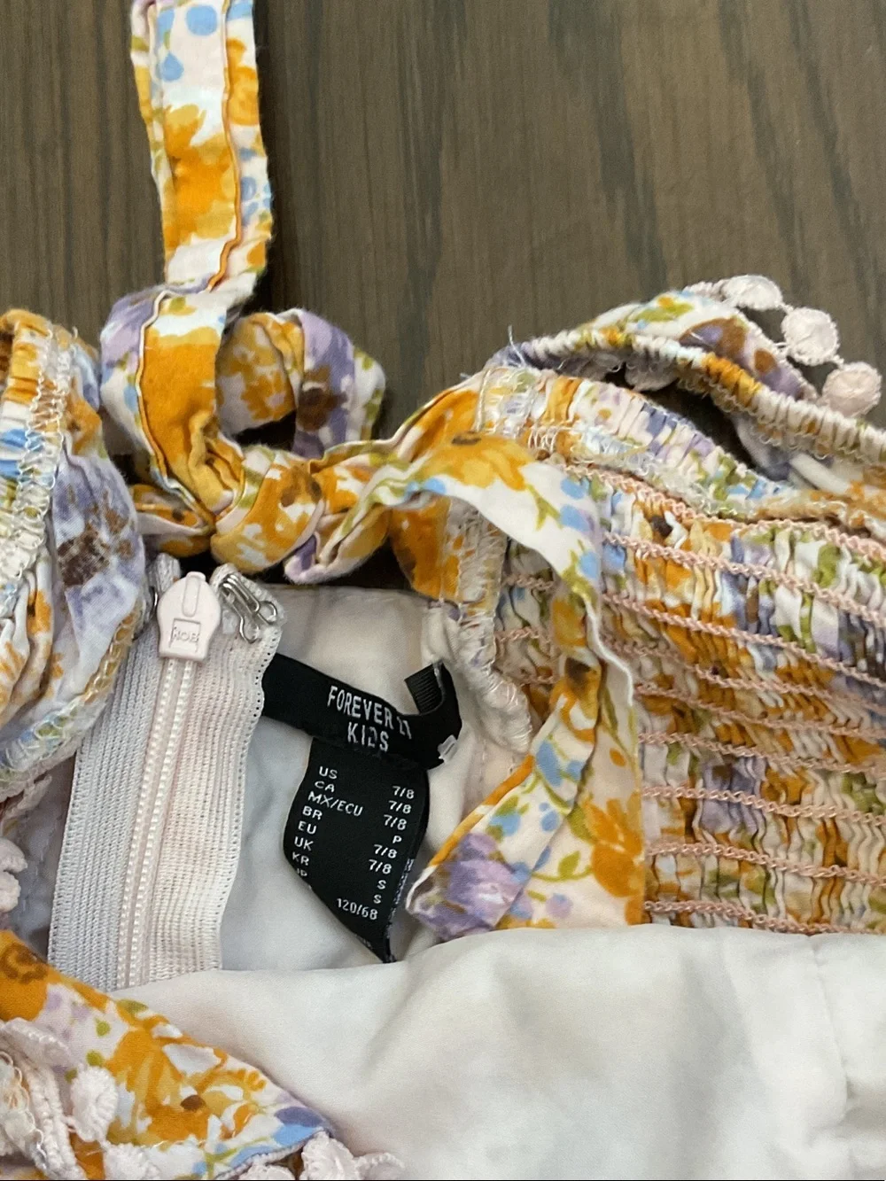 Forever 21 Yellow and Purple Floral Girls' Casual Dress